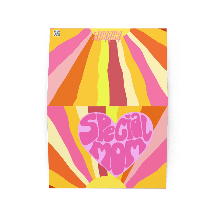 Special Mom pink retro landscape greetings card product image (2)