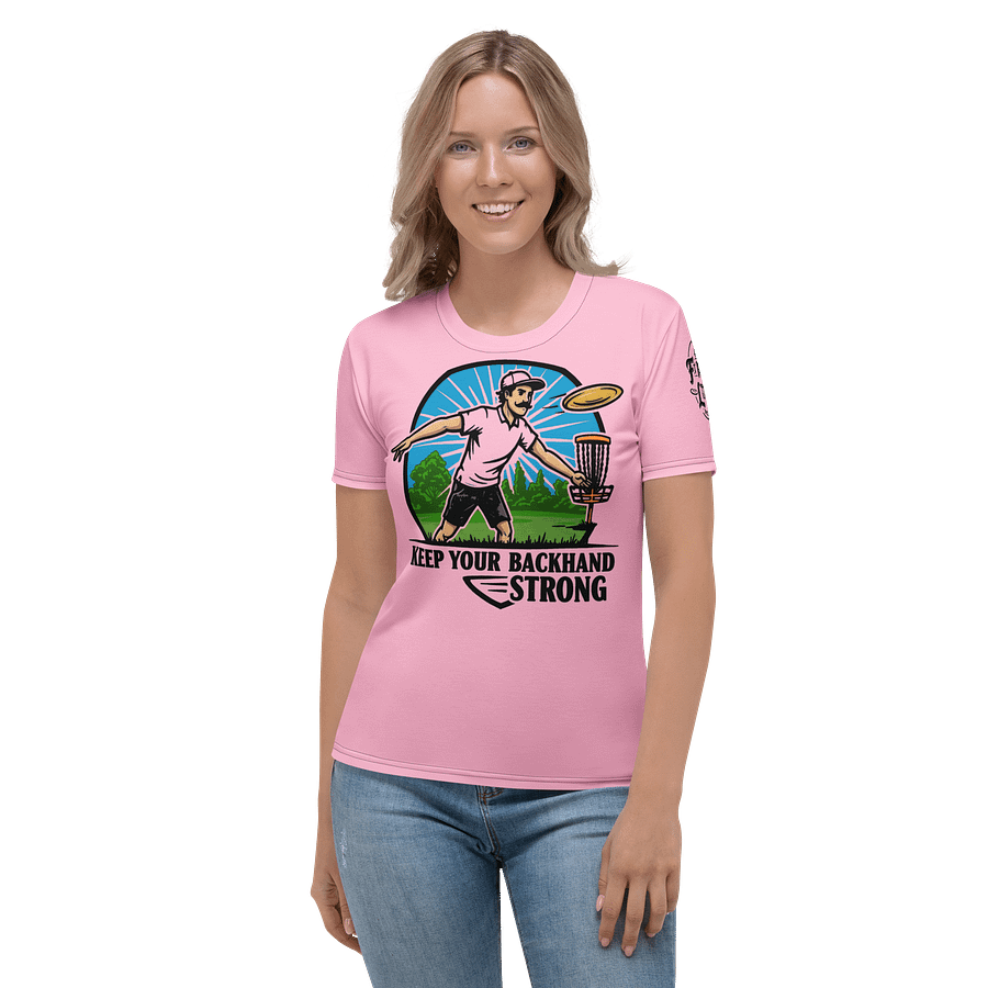 Fancy Lads Women's Pink T-shirt "Keep Your Backhand Strong" product image (4)