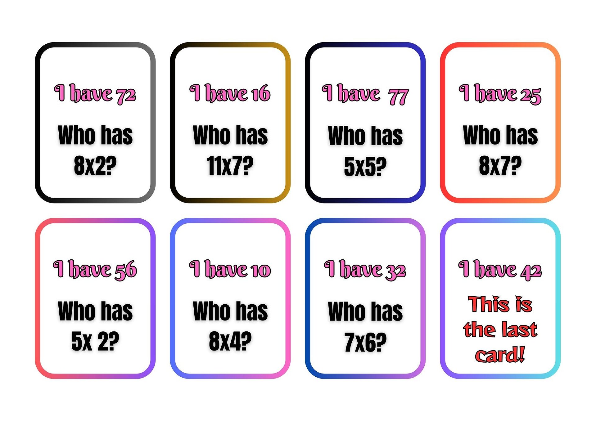 Class Multiplication Game product image (2)