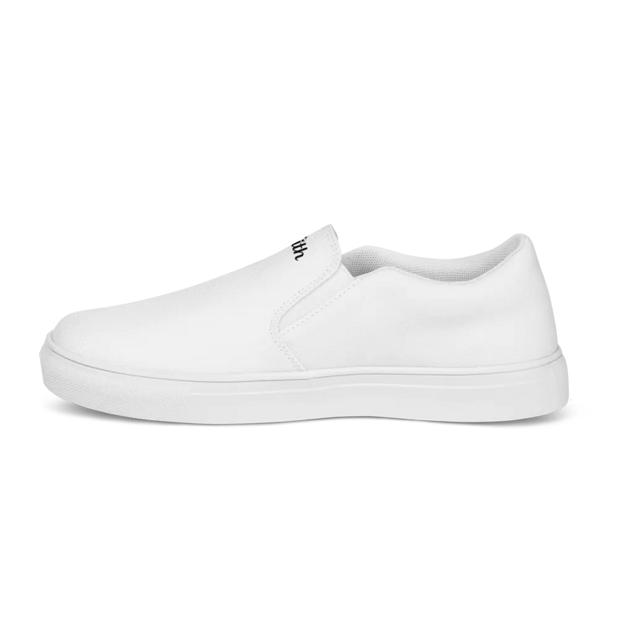 White Zenith Stealth Mode Men's Slip-On Canvas Shoes product image (12)