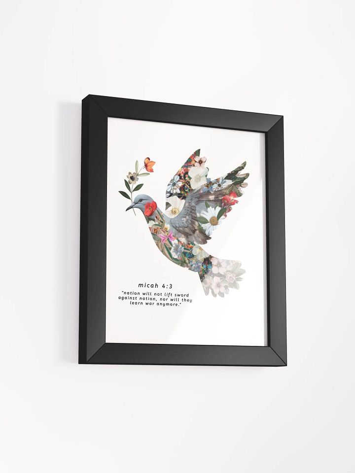 Floral Peace Dove | Micah 4:3 Framed High-Quality Matte Poster product image (2)