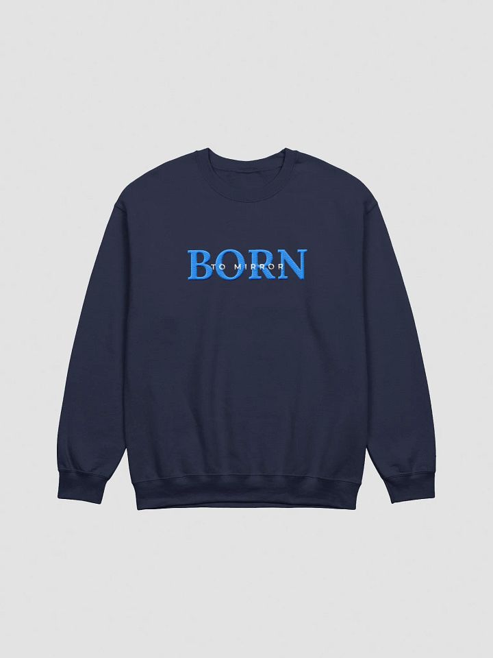 Born to Mirror Reflector Embroidered Sweatshirt (Blue) product image (5)