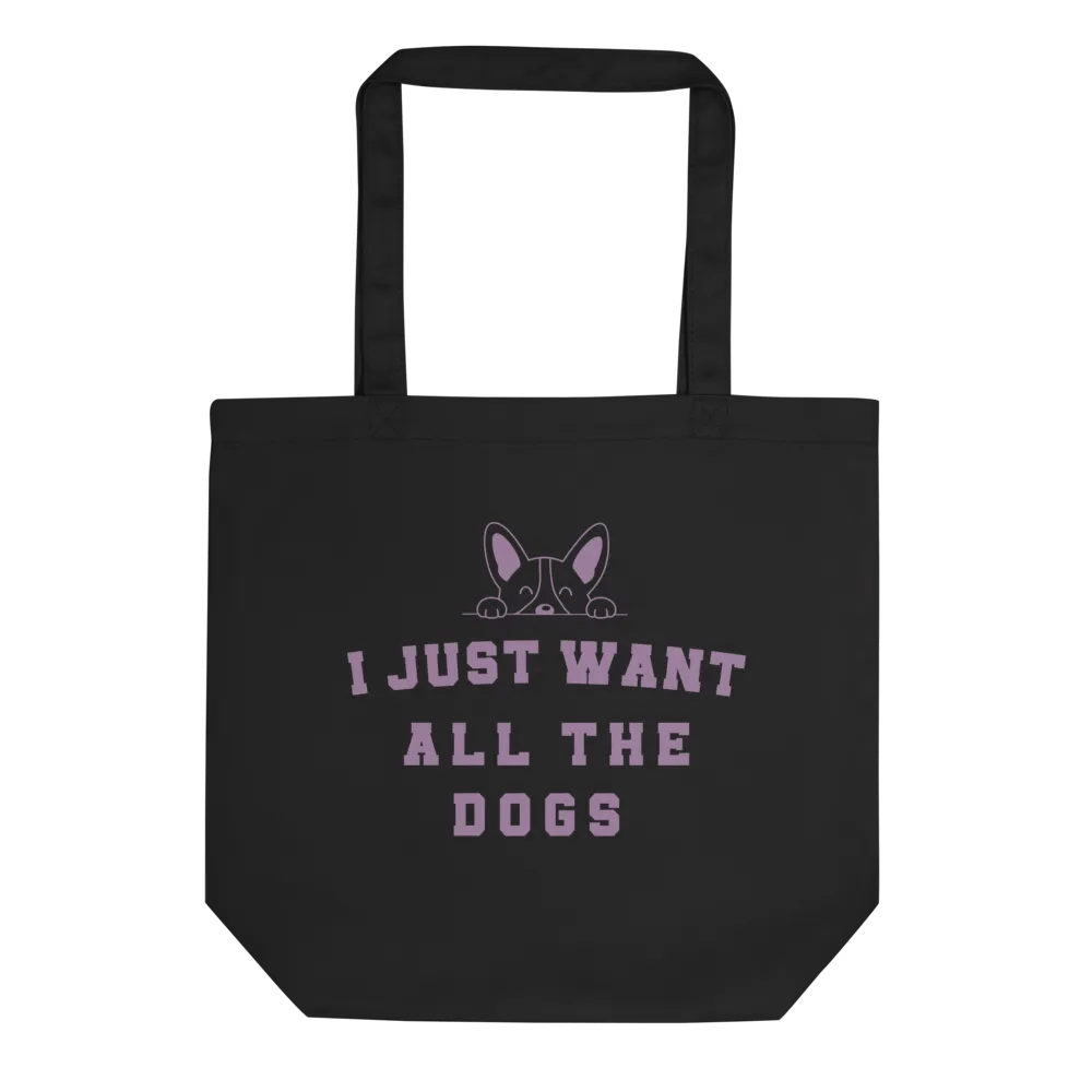"I just want all the dogs" black bag (medium size) product image (3)