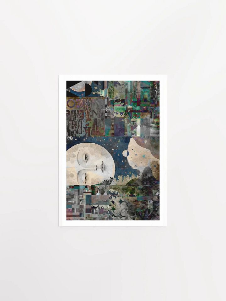 'Lunar Guide' by Edward Martin-Mixed Media Collage: Celestial Face Poster product image (2)