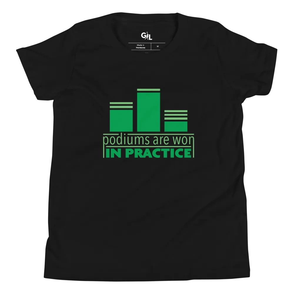 Podiums Are Won In Practice Kids Tee: Green product image (1)