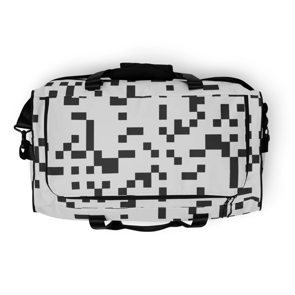 Pixelated Monochrome Madness Duffle Bag product image (8)