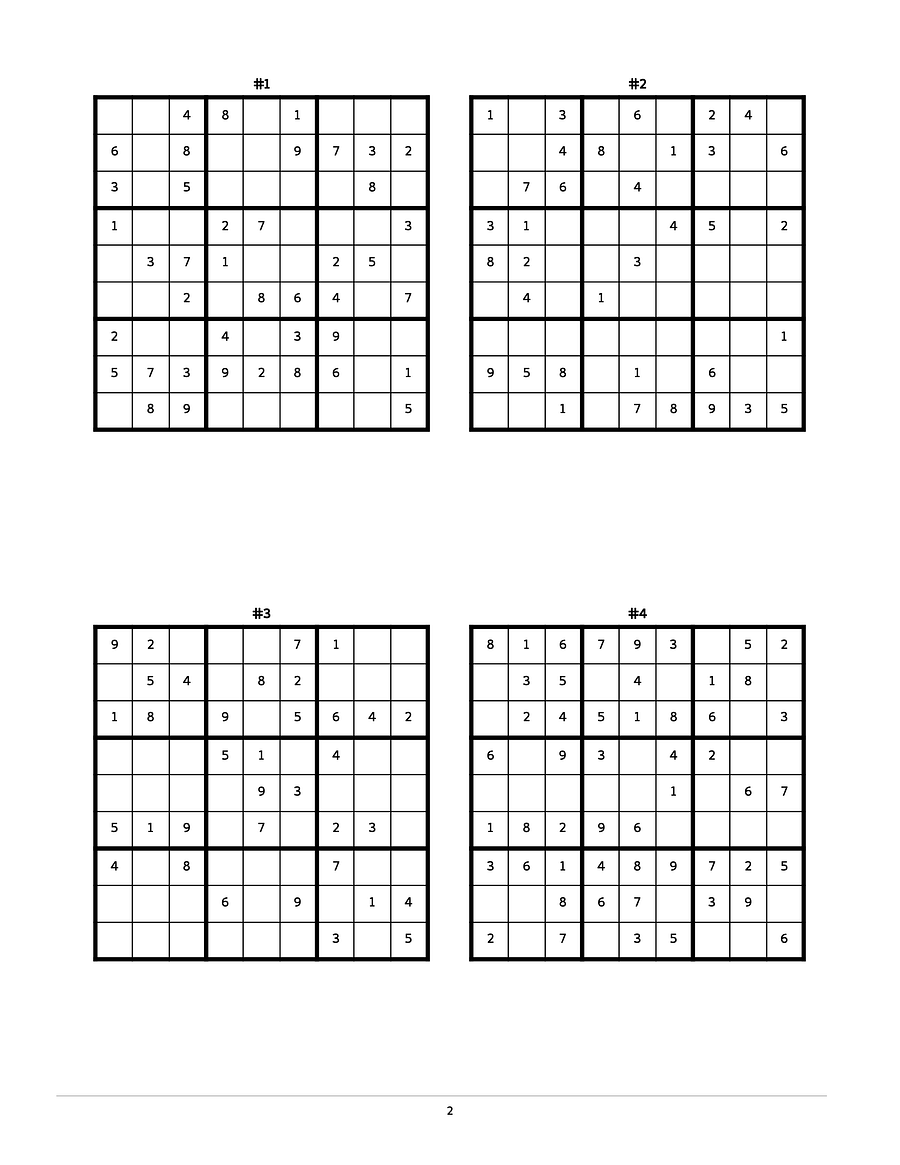 1500+ Sudoku Puzzles for All Ages: Very Easy to Hard - Printable E-Book PDF product image (3)