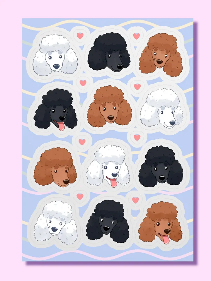 Cute Poodle Sticker Extravaganza! product image (1)