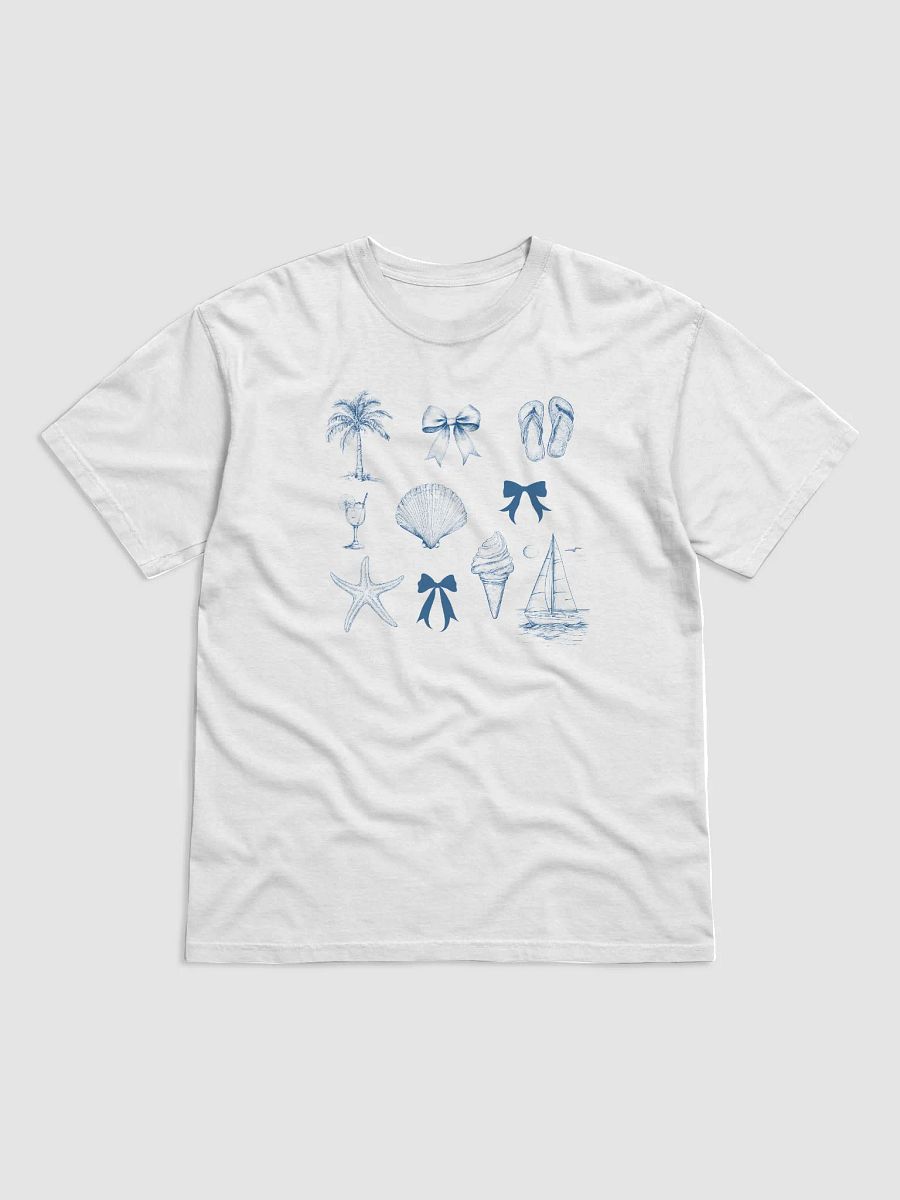 Coastal Doodle Comfort Colors Shirt, Seashell Shirt, Coastal Coquette Shirt product image (2)