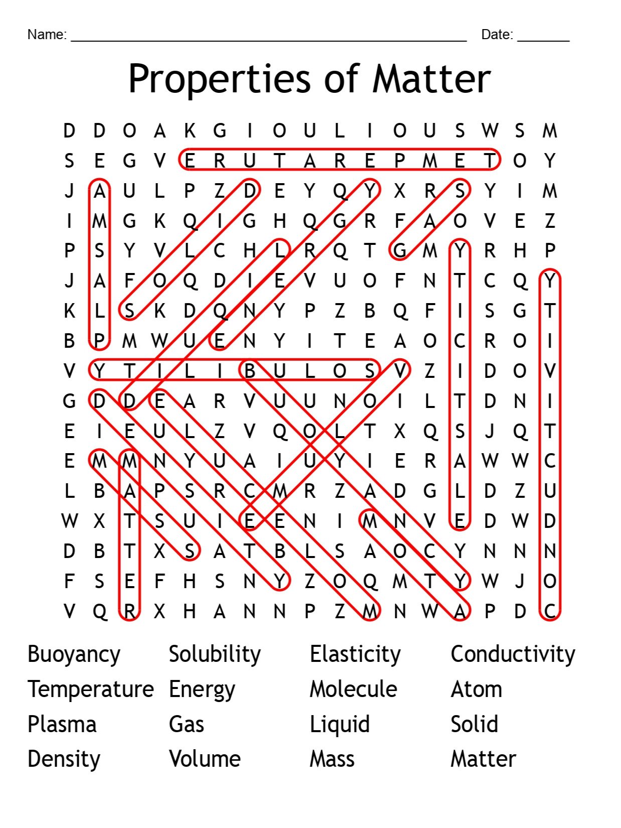Printable Properties of Matter Word Search – 16 Key Terms! product image (2)