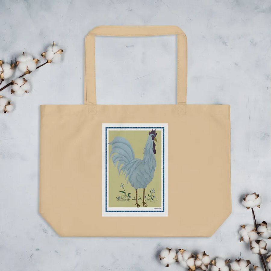 Eco Friendly Tote Bag with Chicken and Yellow Background product image (3)