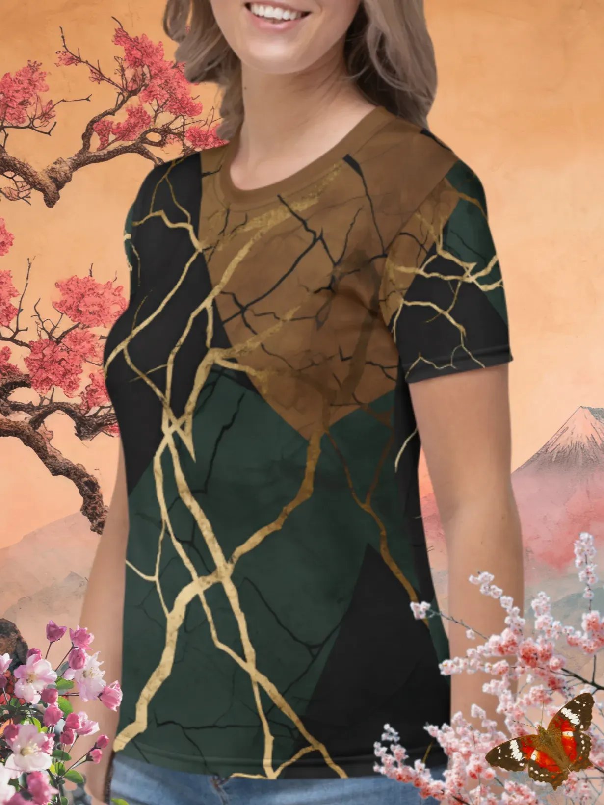 Rock & Gold Kintsugi Print T-Shirt product image (2)