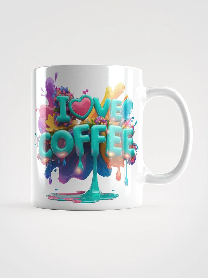 "I Love Coffee" Splash Glossy White Mug product image (1)