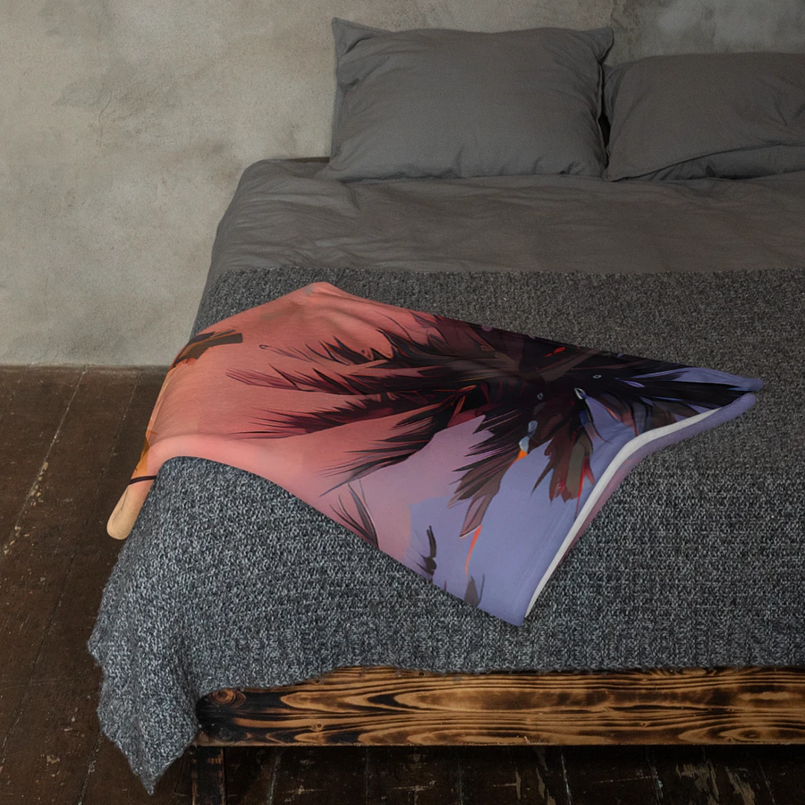 Beach Sunset Island Palm Trees Scenic Throw Blanket product image (12)