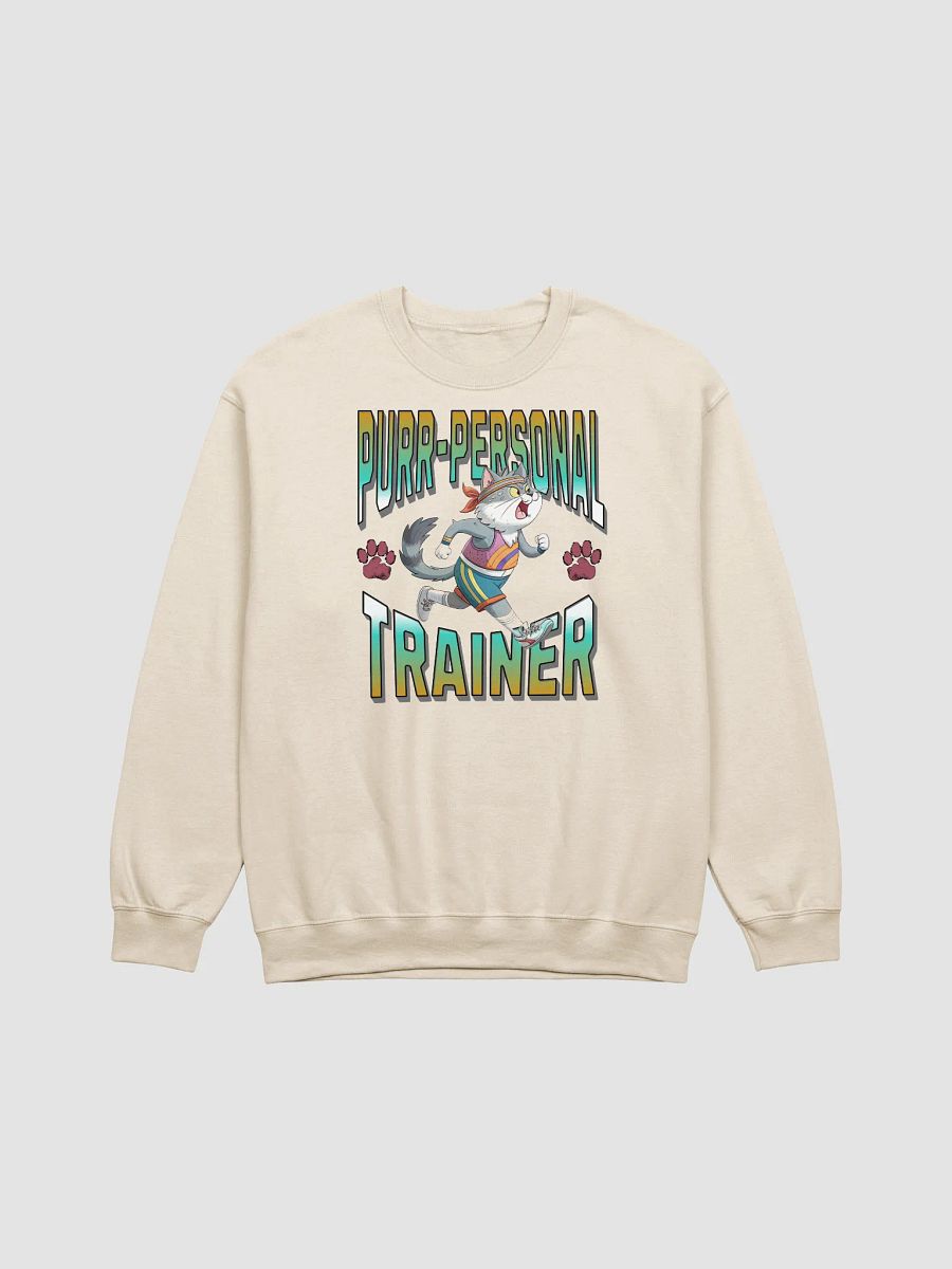 Purr Personal Trainer Cat Crewneck Sweatshirt product image (15)