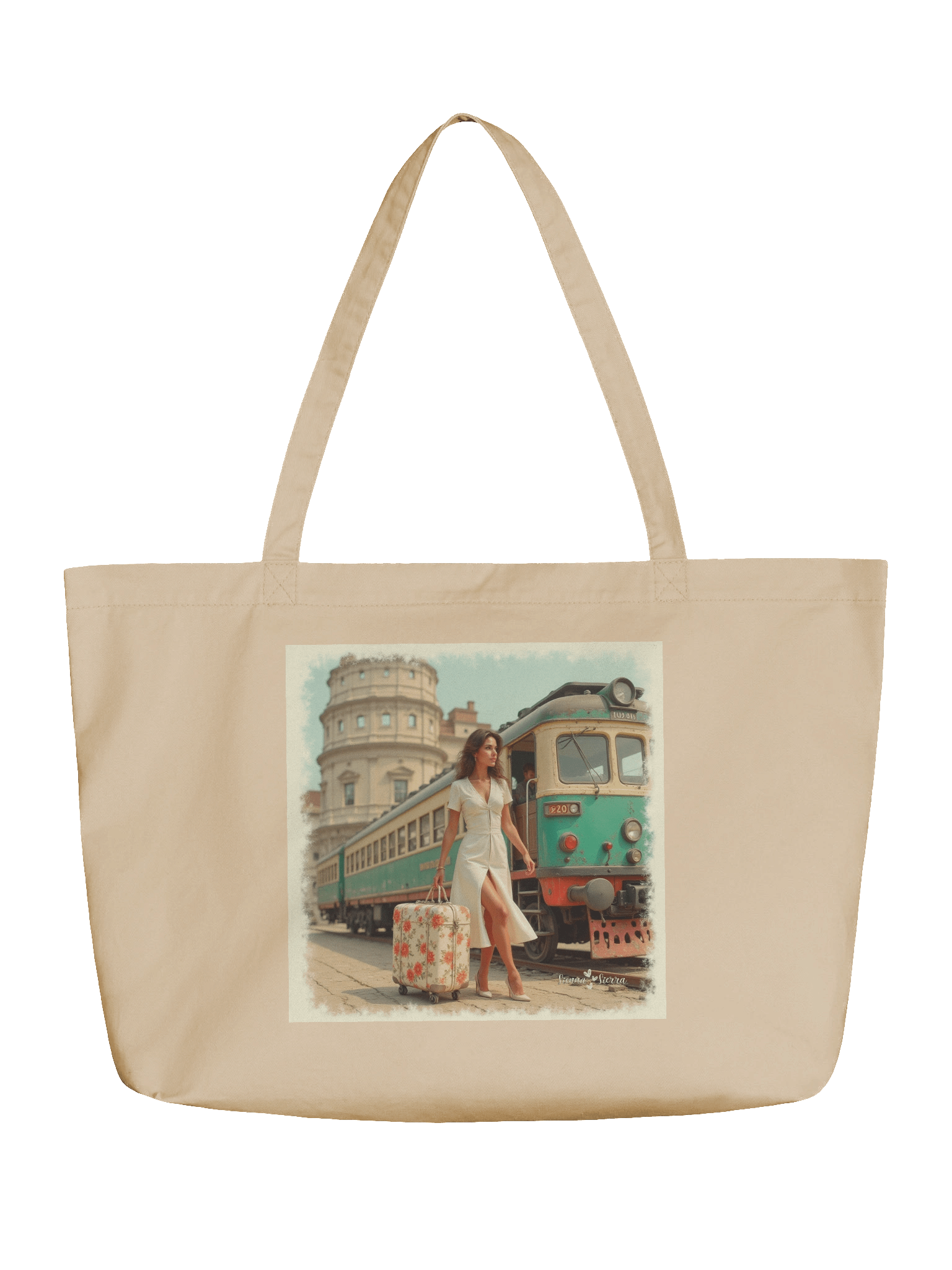 Retro Train Journey Tote Bag – Wanderlust Travel Style product image (1)