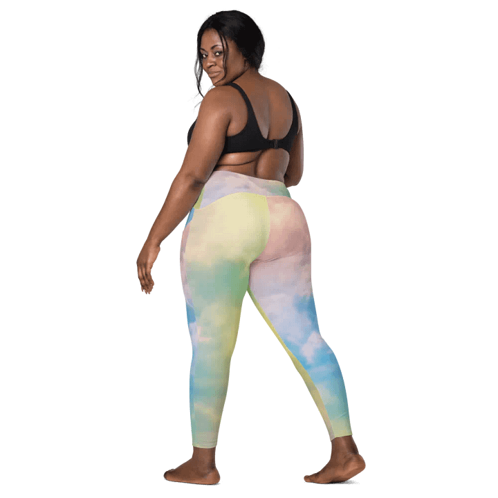 Blur cloud rainbow Design Leggings with Pocket - V10 product image (2)