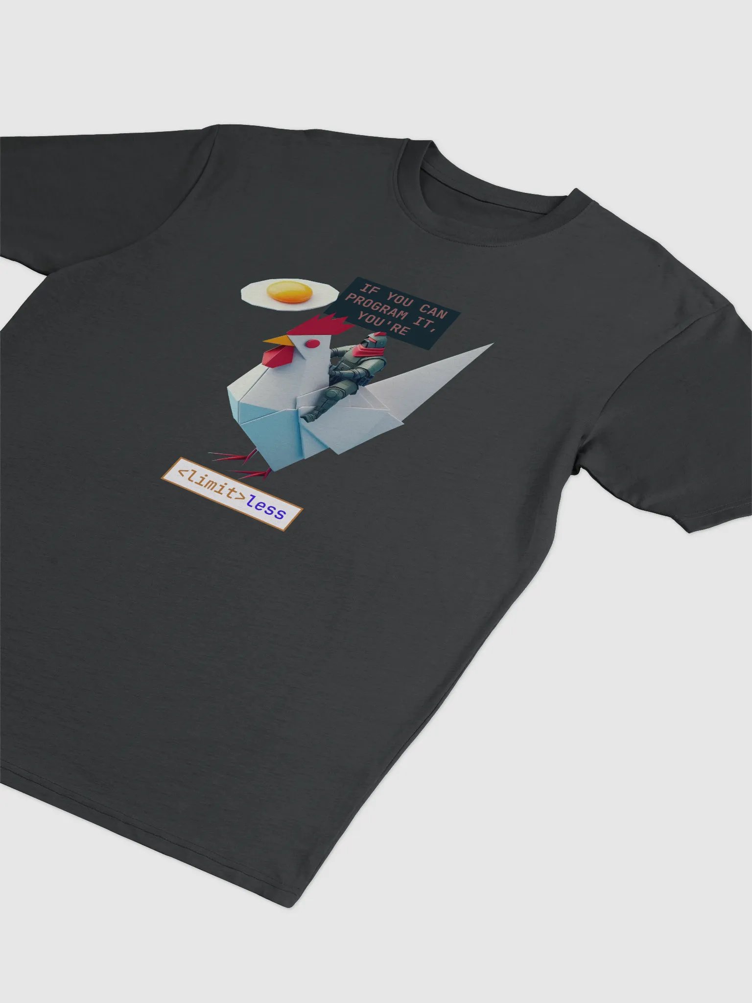 Limitless Rooster Coder Shirt | Heavyweight Unisex Tee for Programmers – Funny Geek Dev Gift product image (3)