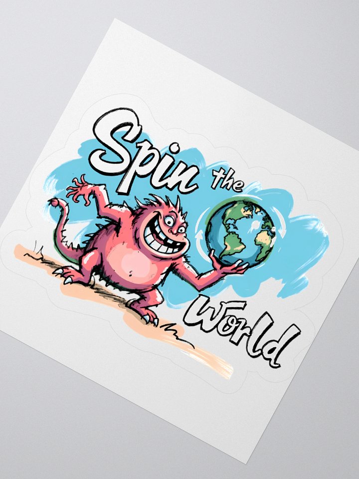 Playful Monster Spins the World: Cartoon Fun Sticker product image (6)