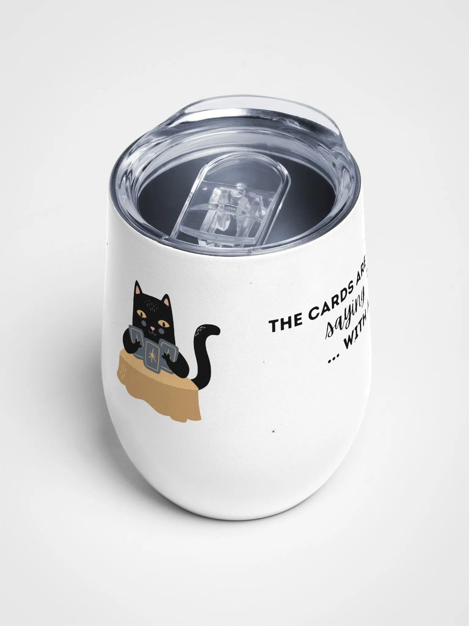 Mystic Cat Tarot Wine Tumbler: Saying Yes with a Twist product image (4)