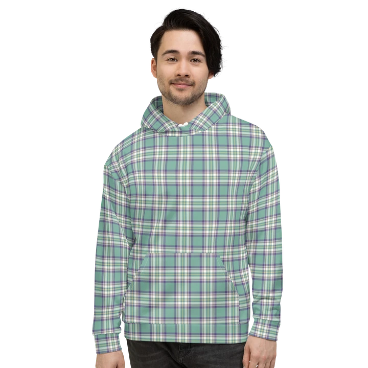 Light Green, Purple, and Yellow Plaid Hoodie product image (2)