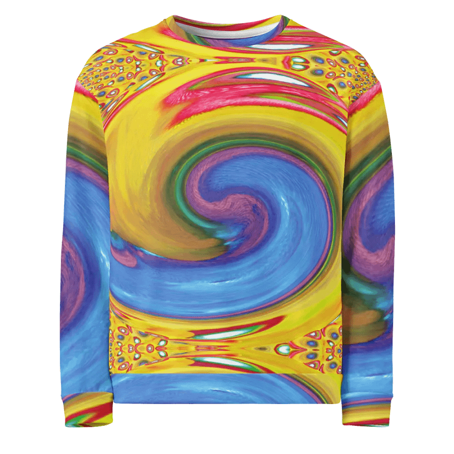Abstract Colourful Swirl Acrylic Circles Unisex Sweatshirt product image (3)