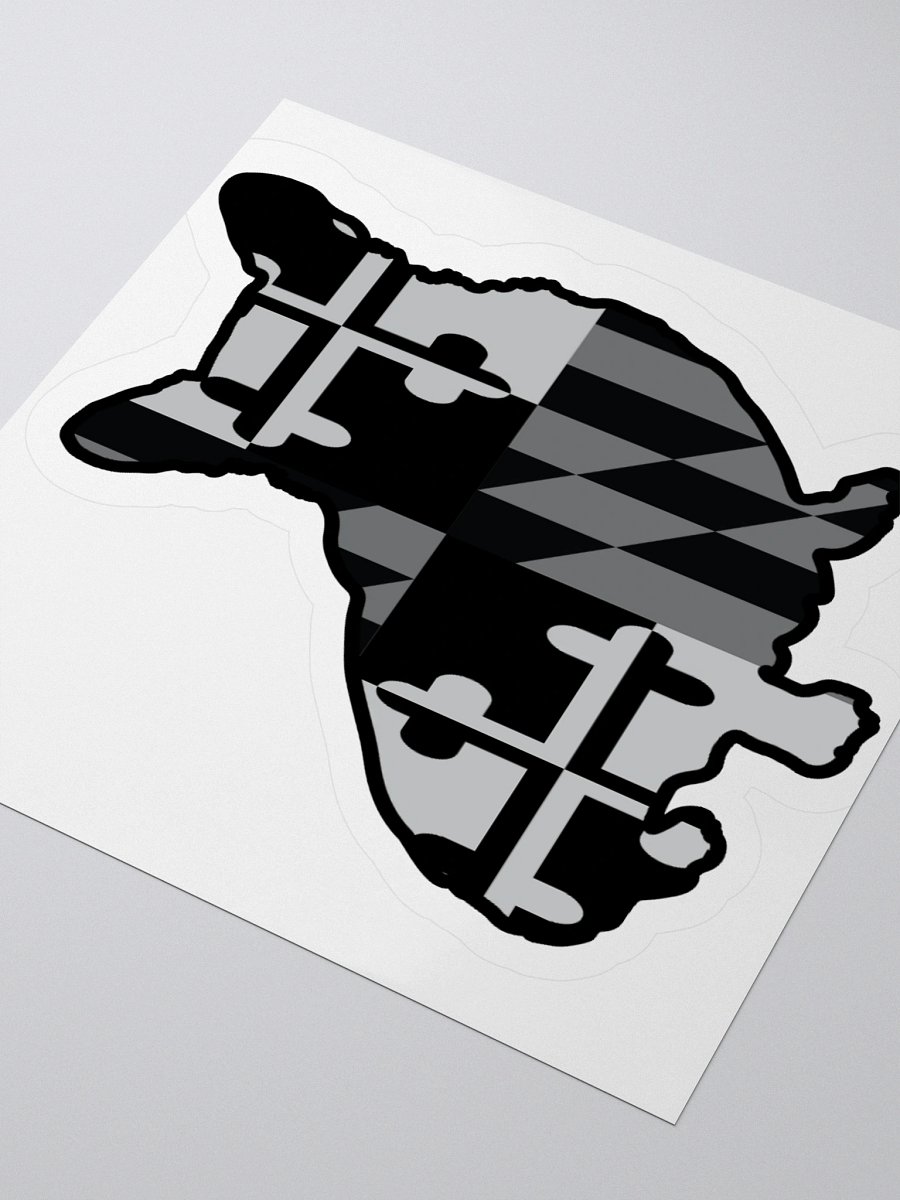 Maryland Flag Corgi (B&W) Sticker product image (6)