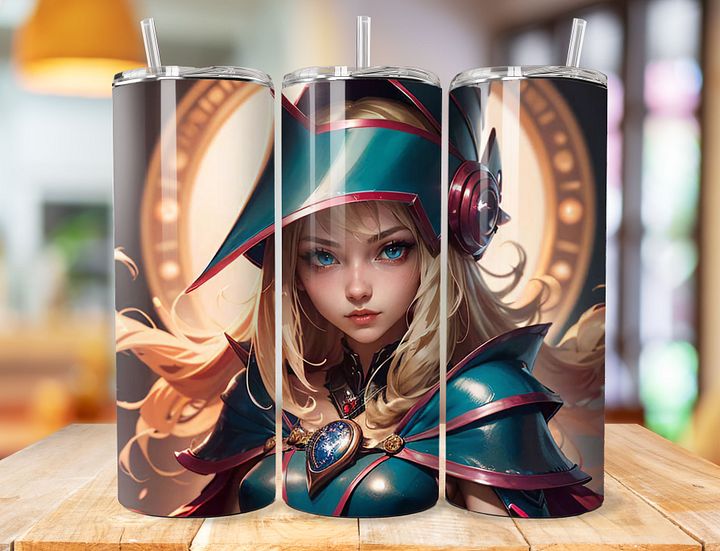 Dark Magician Girl 20 oz Stainless Steel Tumbler – Yu-Gi-Oh! Spellcaster Icon Design product image (1)