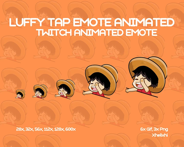 ANIMATED Twitch Emote, Luffy tap emote, One piece emotes, Tap Emote, Twitch/Discord Animated Emote, Animated emote twitch product image (1)