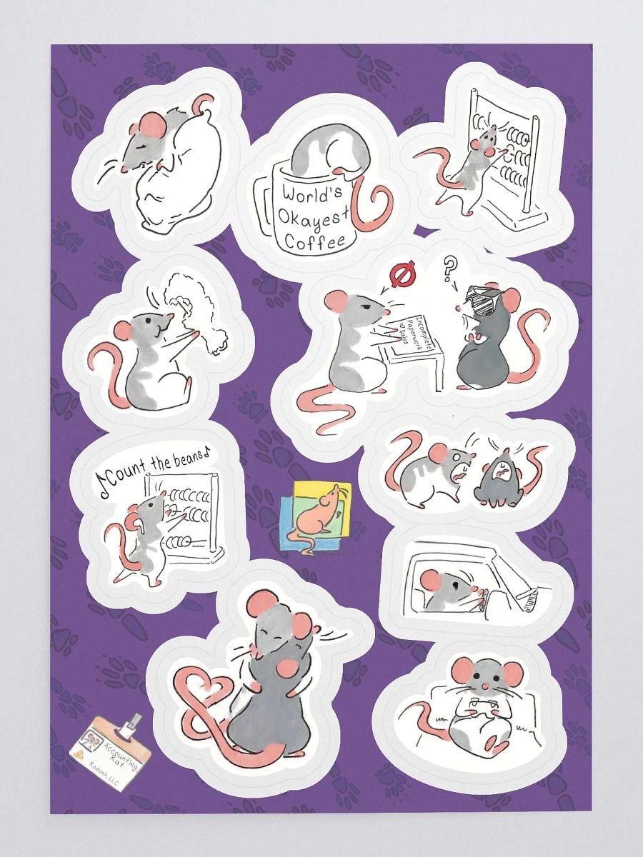 Accounting Rat Day in the Life Sticker Sheet product image (3)