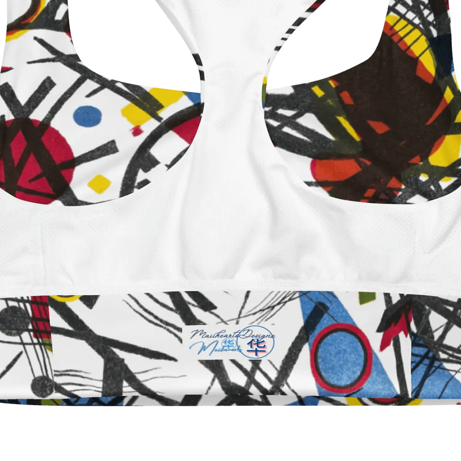 Abstract Lithographic Pattern Design Longline Sports Bra - V3 product image (10)