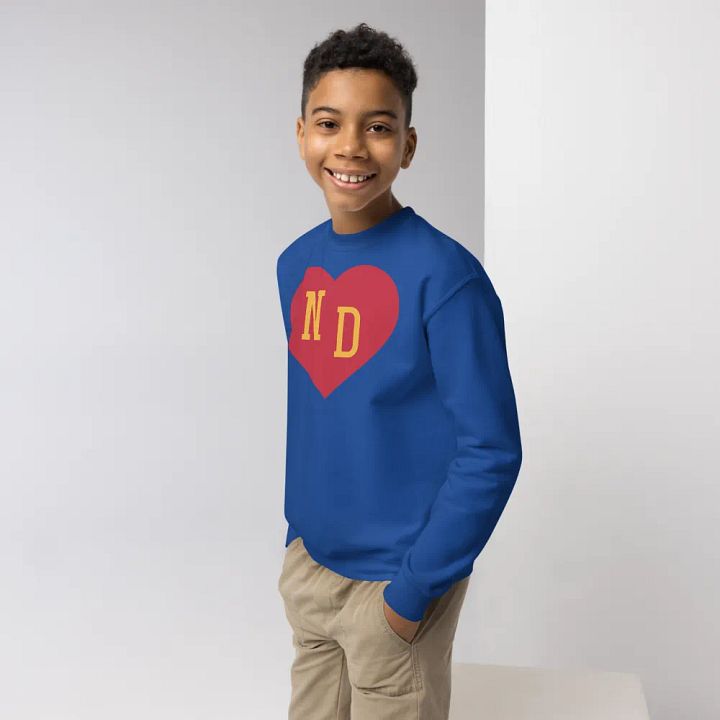ND Heart Red Youth Unisex Sweatshirt product image (2)