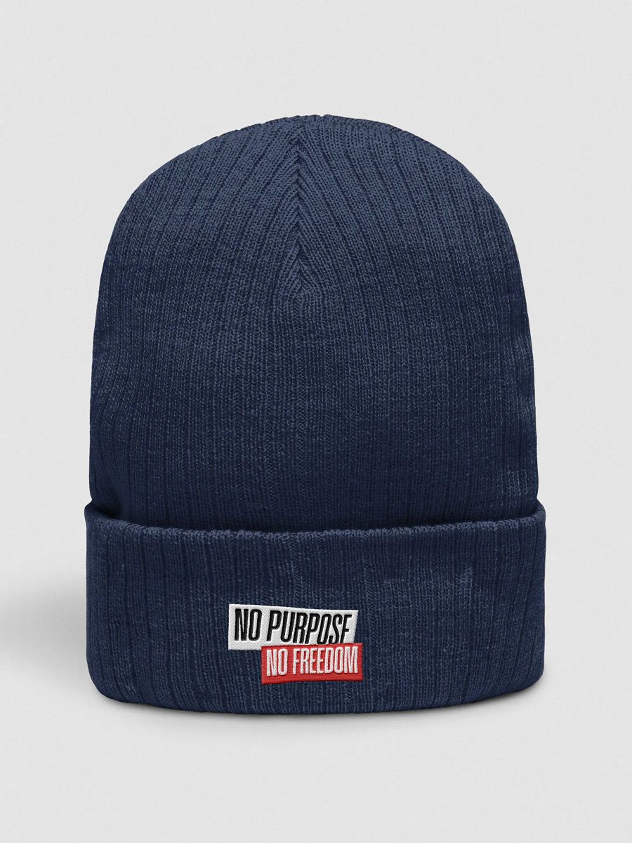 Dual Message Ribbed Beanie | no purpose no freedom product image (57)