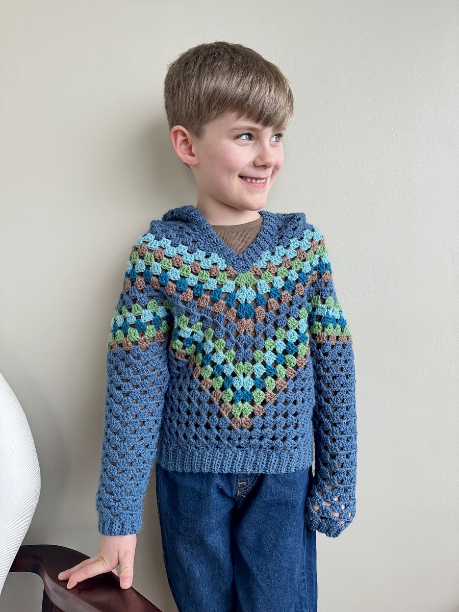 Baby Hoodie Pattern | Granny Stitch Child Crochet Hoodie | Sizes Newborn to 10 Years Pdf product image (3)
