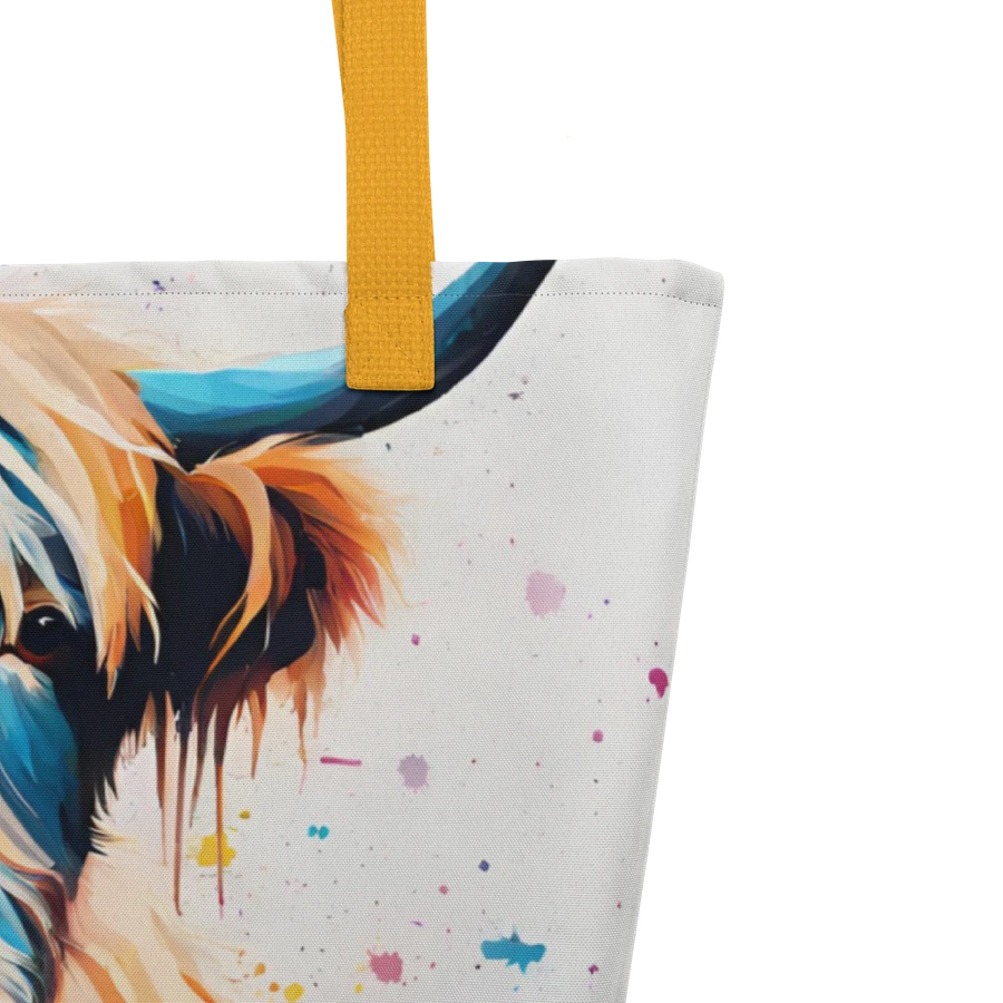 Multi Coloured Paint Splash Highland Cow Tote Bag product image (4)