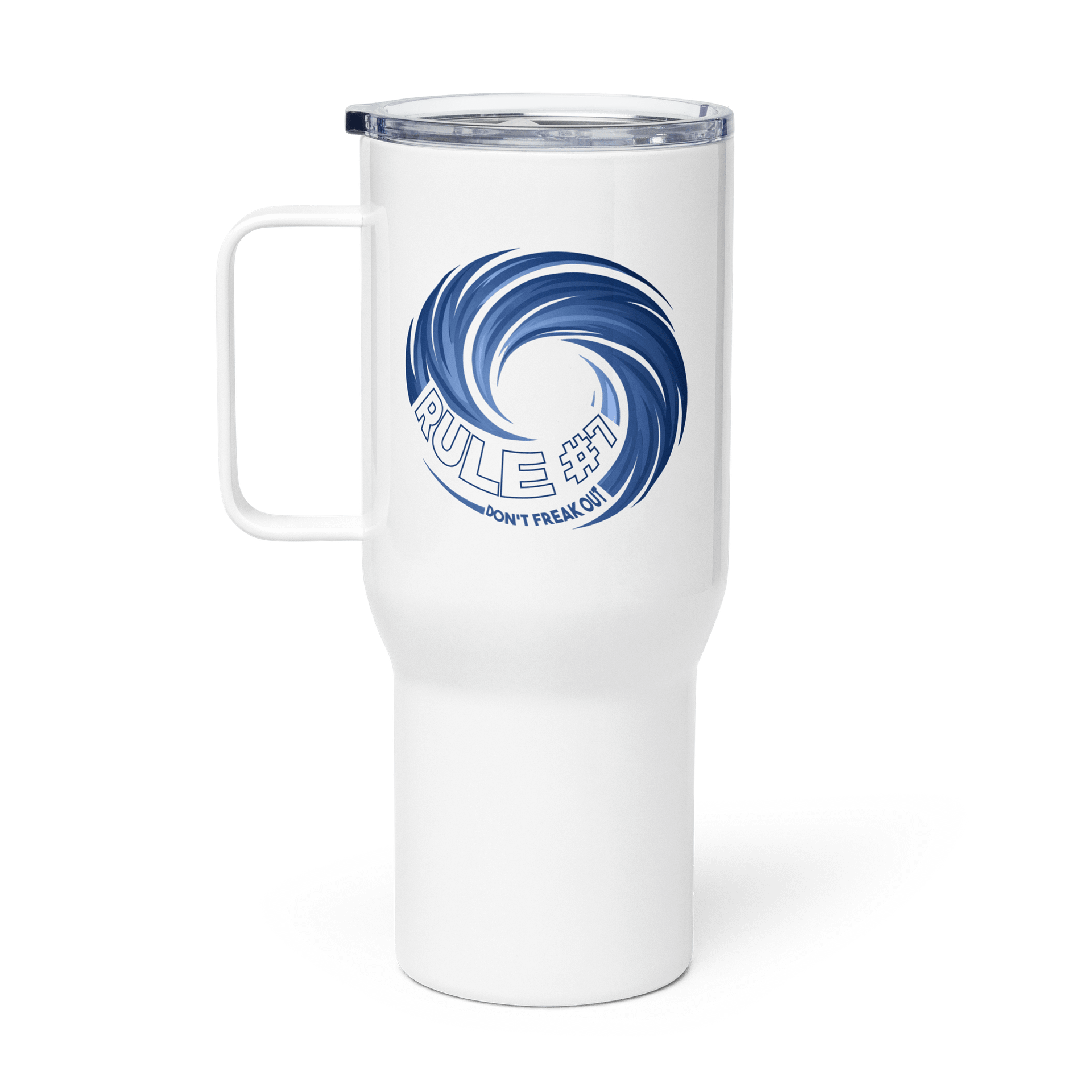 Rule #7 Stainless Steel Travel Mug Blue and White product image (1)