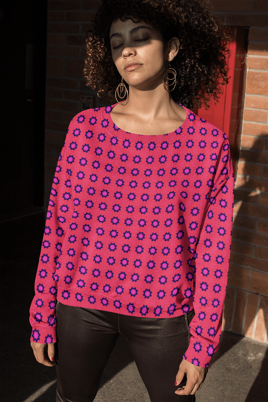 Abstract Red Unisex All Over Print Sweatshirt product image (7)