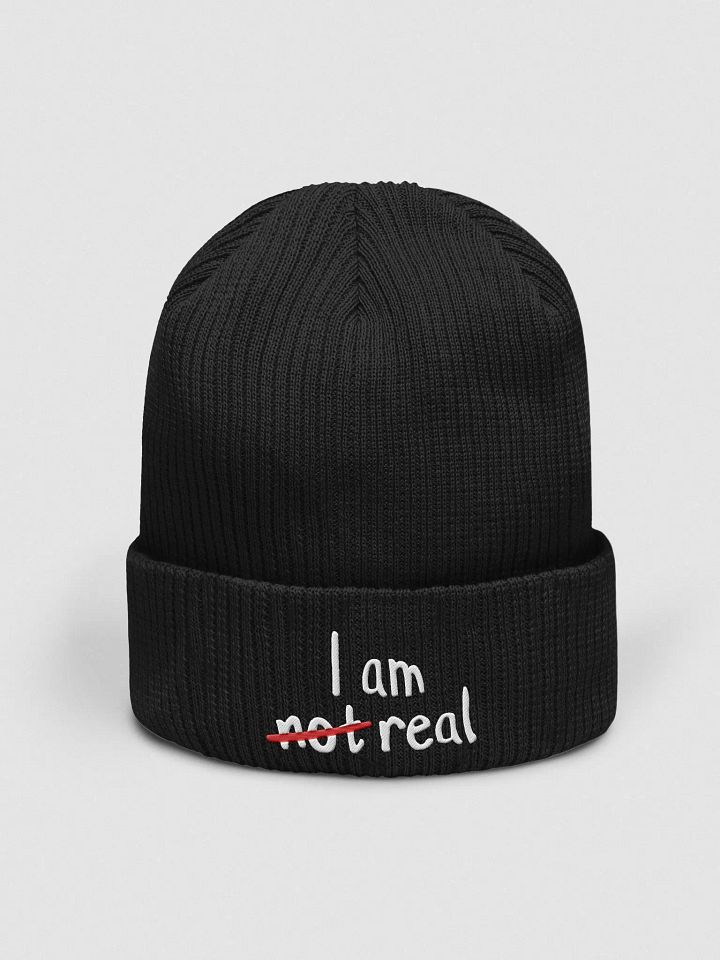 I am not real ribbed beanie - 100% cotton product image (1)
