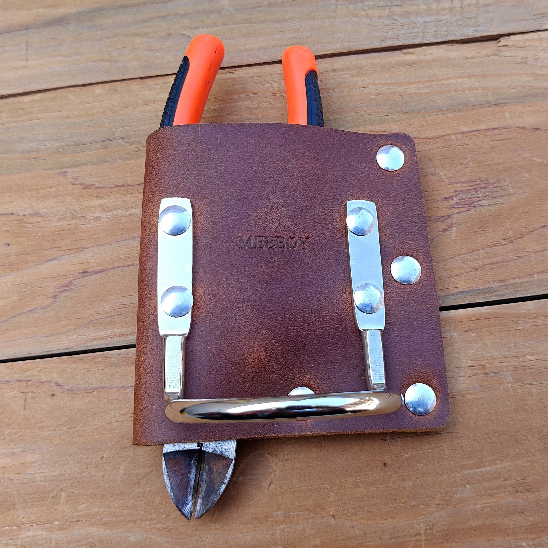 MEEBOY Leather Tool Holster, Leather Axe Belt Loop, Leather Hammer Holder for tool belt, heavy top grain leather axe holster product image (7)