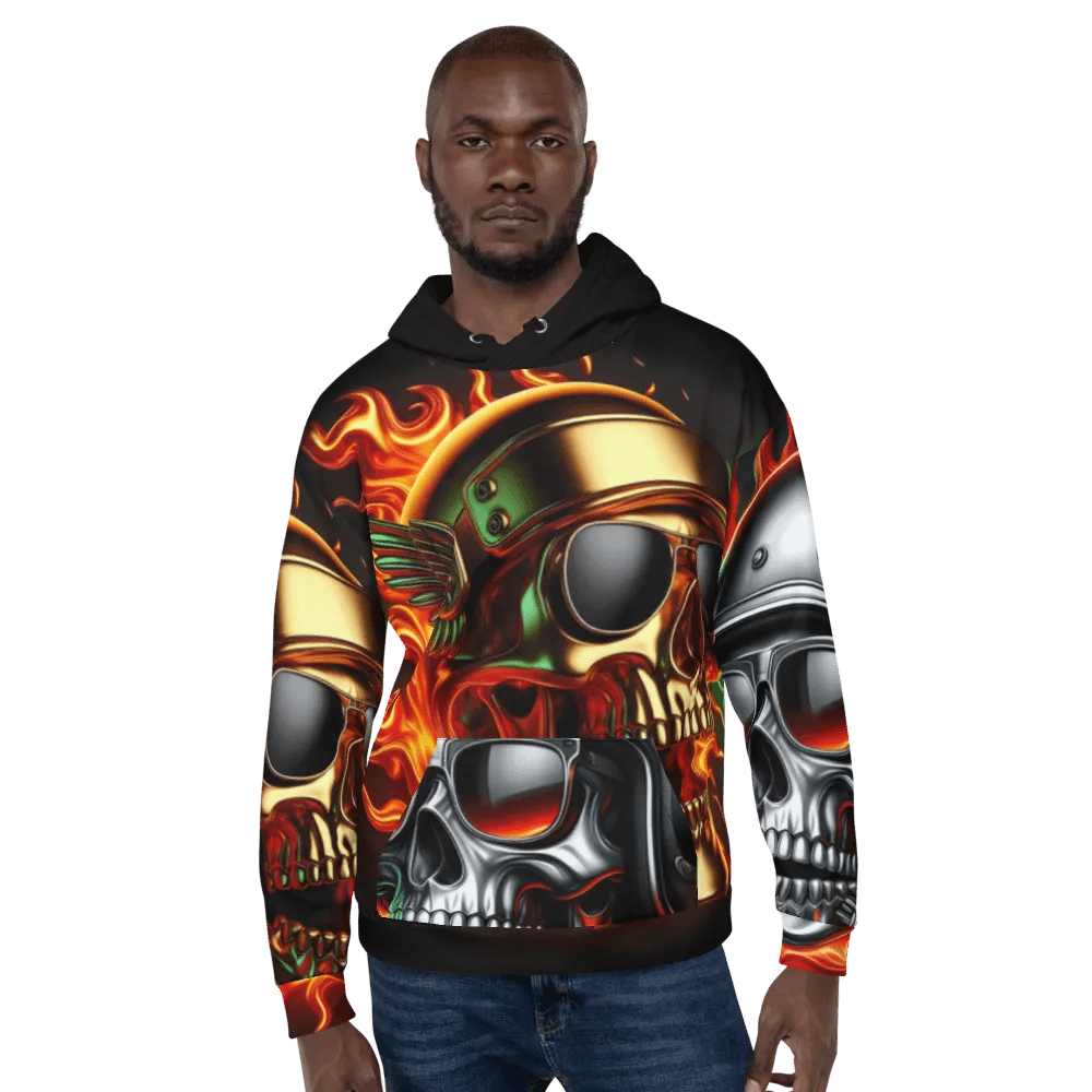 Fierce Skull Firestorm - Unisex Skull Hoodie #51 product image (6)
