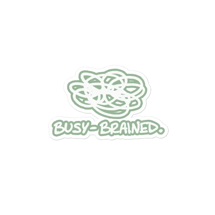 BUSY-BRAINED (lined design, #96B697) magnet product image (2)