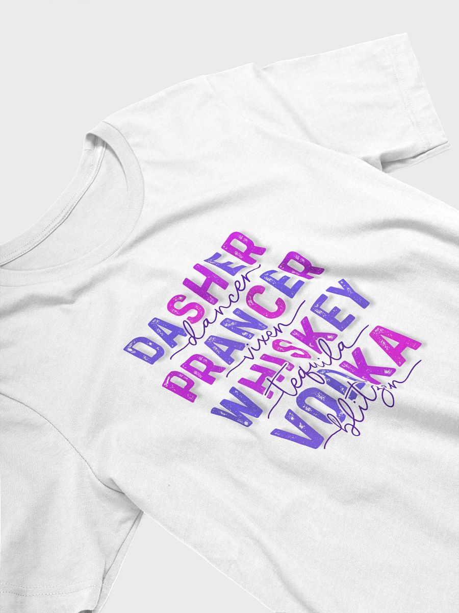 Dasher & Dancer Whimsical Holiday Spirits T-Shirt - Purple product image (3)