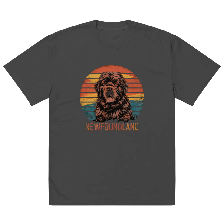 Retro-Style Newfoundland Dog T-Shirt - Ideal for Casual Wear product image (2)