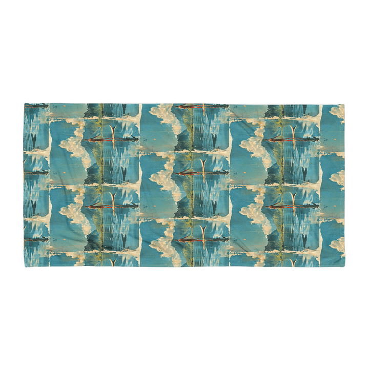 ISLAND DREAMS BEACH TOWEL – 30"x60", COTTON TERRY BACK, TROPICAL VISTA REPEAT product image (1)