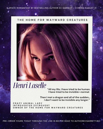 Meet Henri Laselle. 

THE HOME FOR WAYWARD CREATURES (Vol 1) is my new paranormal space romantasy series about the galaxy’s o...