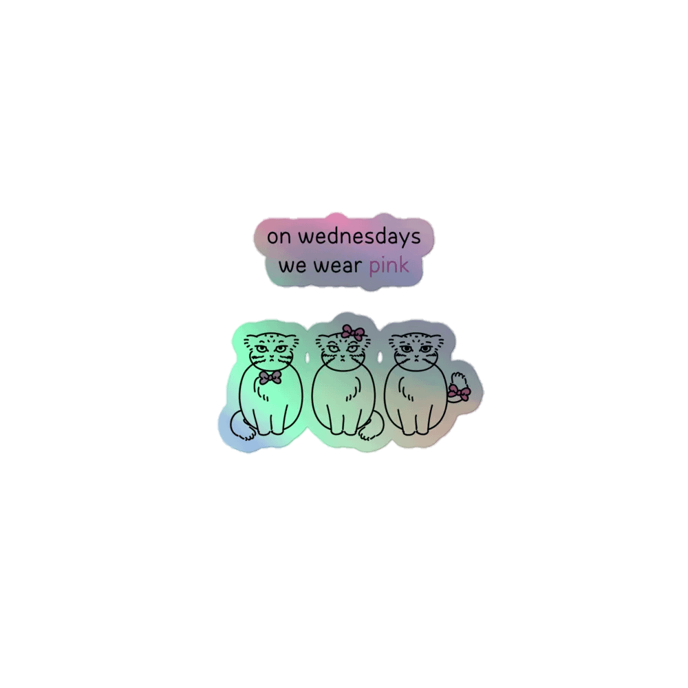 Pink Wednesdays Manul - Holo Sticker product image (1)