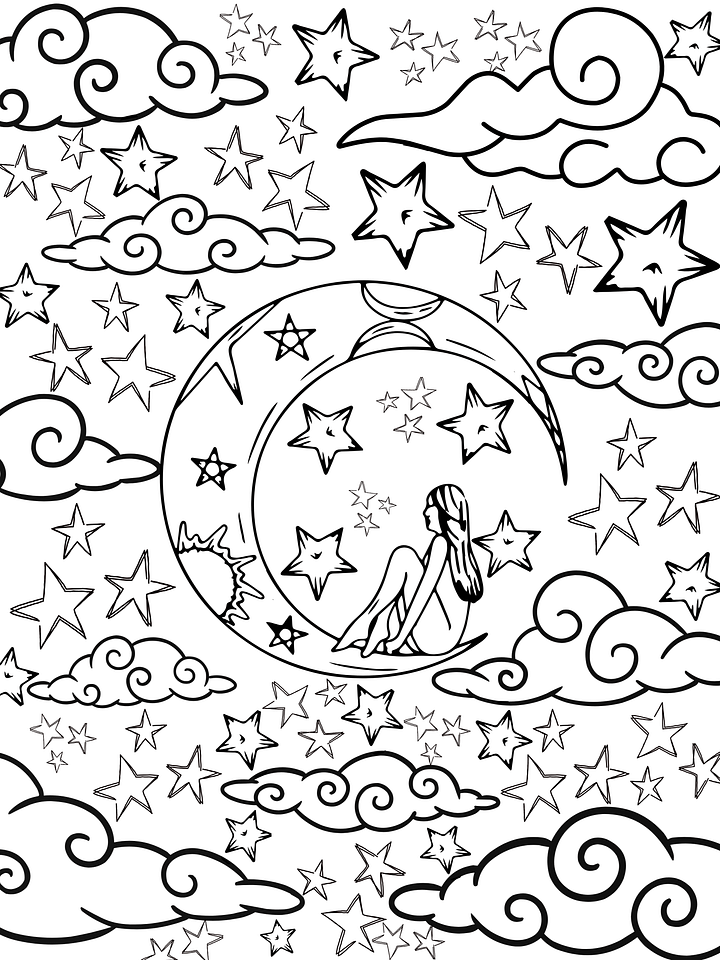 Moon Girl Coloring Page product image (1)