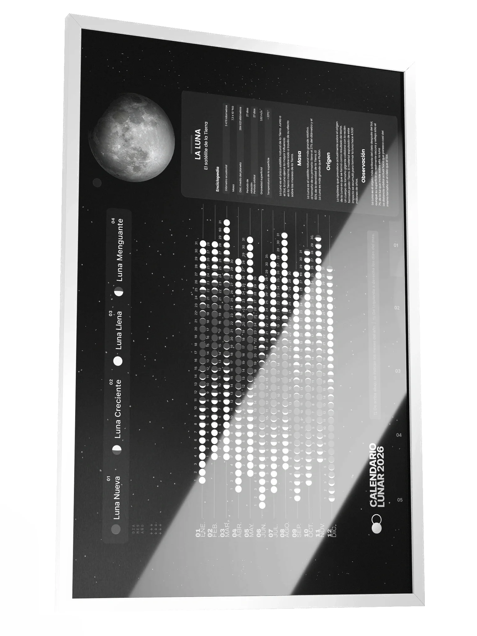 Calendario de pared de las fases lunares de 2026 - 24" x 36" product image (3)