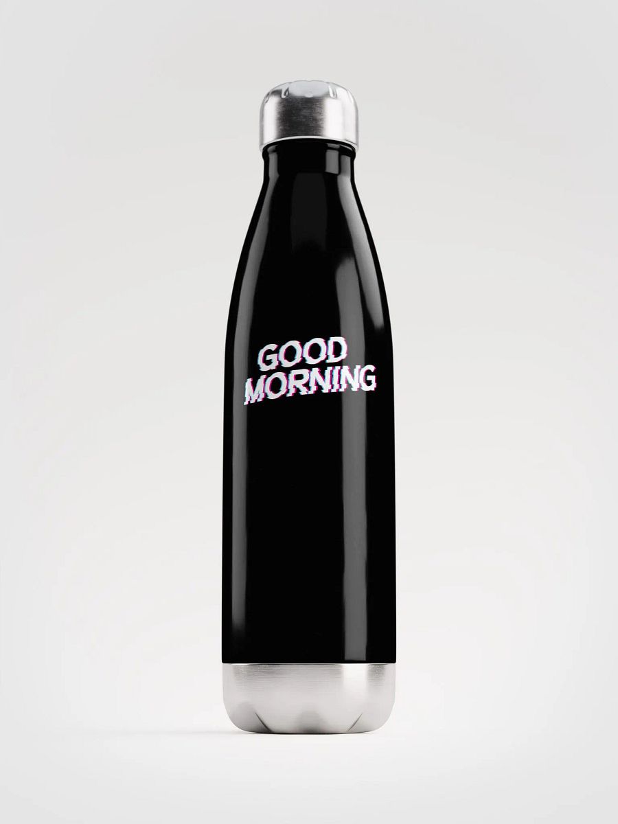 Good Morning Black Stainless Steel Water Bottle product image (1)