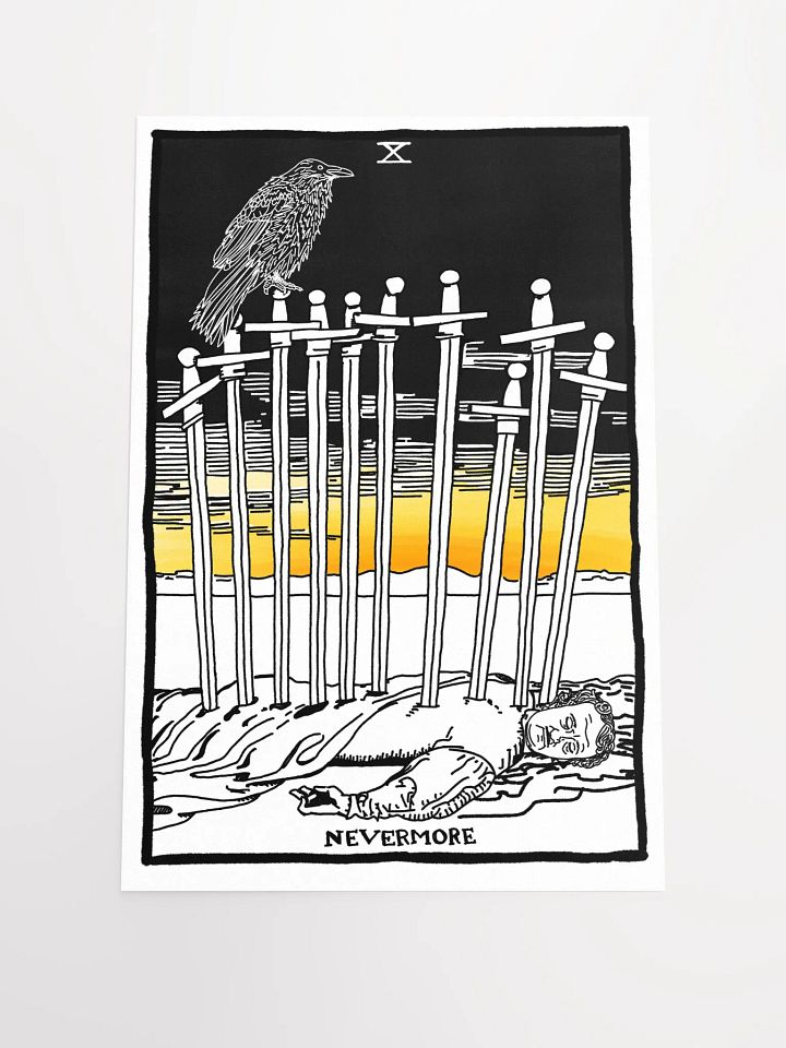 Edgar Allan Poe Ten of Swords Tarot Card Print product image (1)
